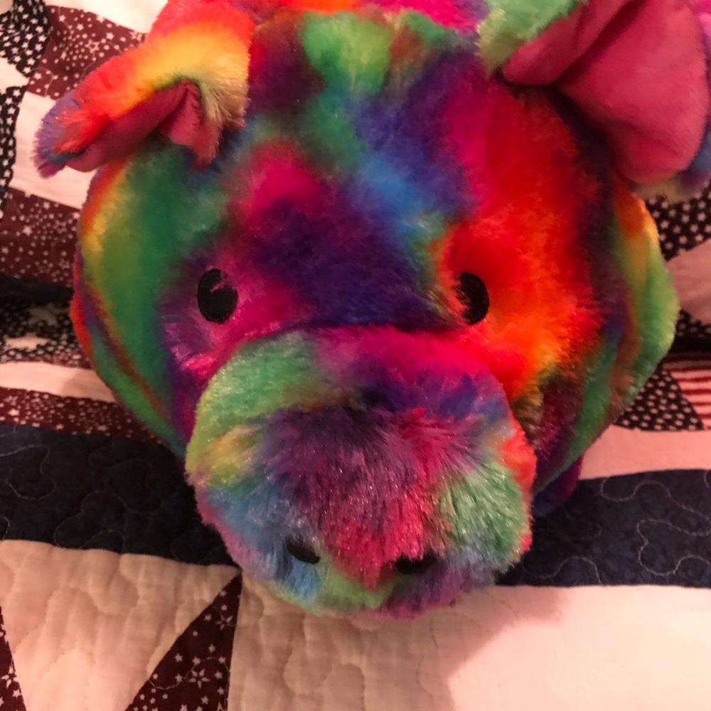 Psychedelic plush piggy bank